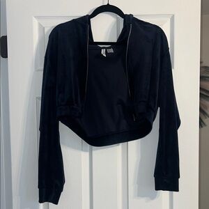 Women's navy blue velour sweat set